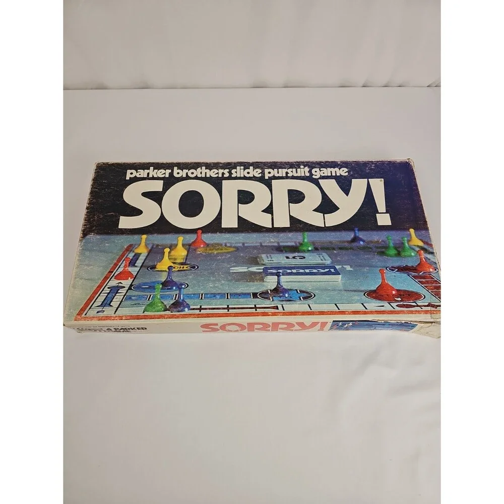 Vintage 1972 Sorry Board Game Parker Brothers Slide Pursuit No. 390 COMPLETE
